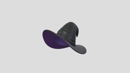 Hat005 Latex Witch Hat hat, leather, cap, fashion, women, purple, party, head, headdress, costume, latex, wizzard, brim, character, cartoon, witch, female, halloween, clothing, black