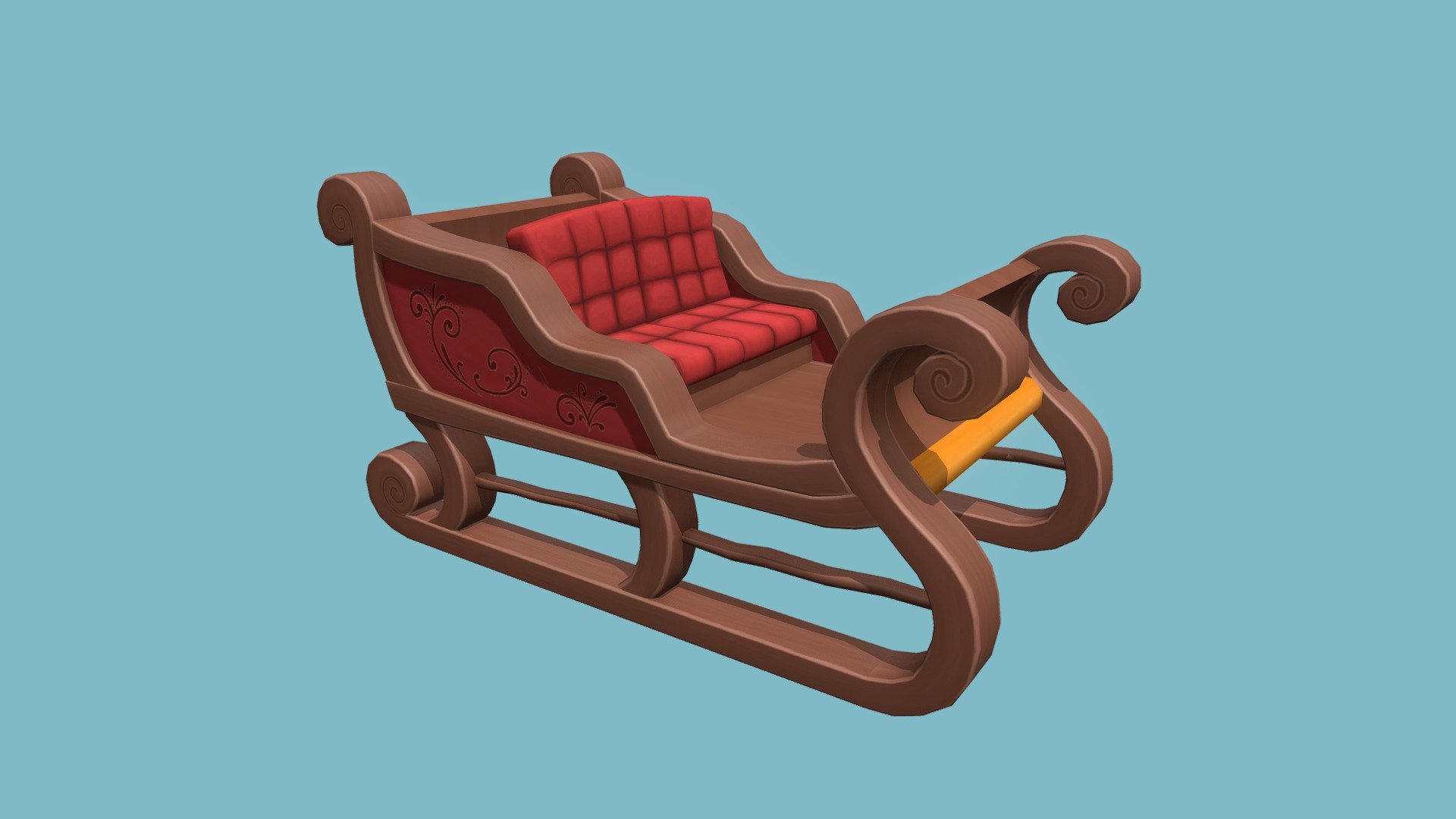 This is a sleigh I created for a small winter holiday scene 3d model
