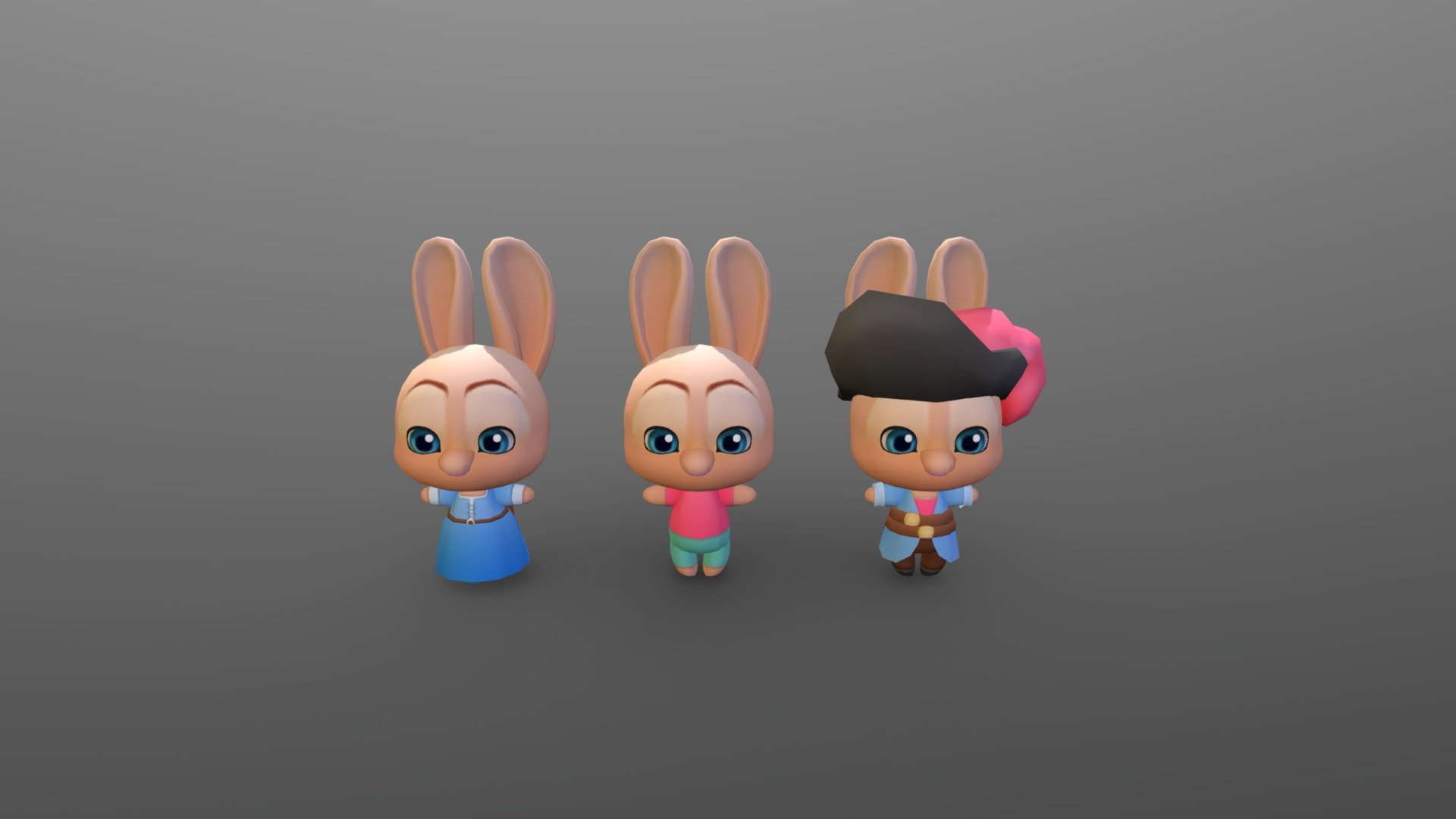Character for Mighty Kingdom’s “Critters” games.

Modelled in Maya Textured in Photoshop

*Concept by Samuel Read - Critters: Bunny - 3D model by Cassandra Lindsay (@casslindsay) 3d model