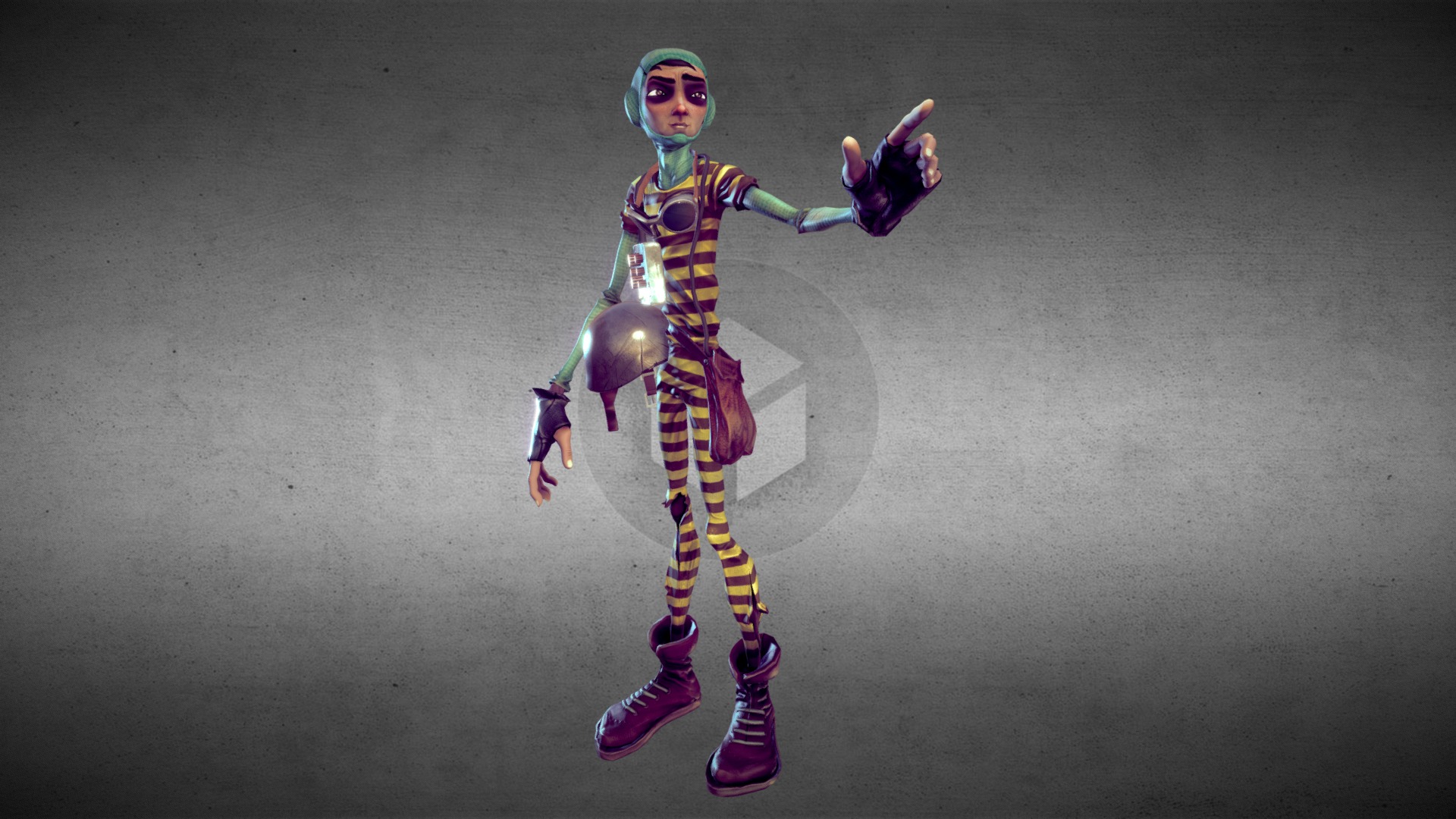 This is the main character from the new adventure game that you can make electronic music.
Check out www.wormanimation.com for details - Mistik from Beat The Game - 3D model by deluxepaint 3d model