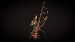 The Bard instrument, bass, 2dto3d, bard, idleanimation, character, creature, gameready, dragonsrisetheforgottenrealms