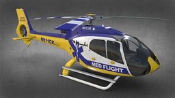 Med Flight Helicopter Airbus H130 Livery 22 flying, games, rotor, airplane, copter, unreal, heli, chopper, realtime, eurocopter, flight, aviation, propeller, aircraft, airbus, unity, pbr, lowpoly, helicopter, gameready, ec130, noai, h130