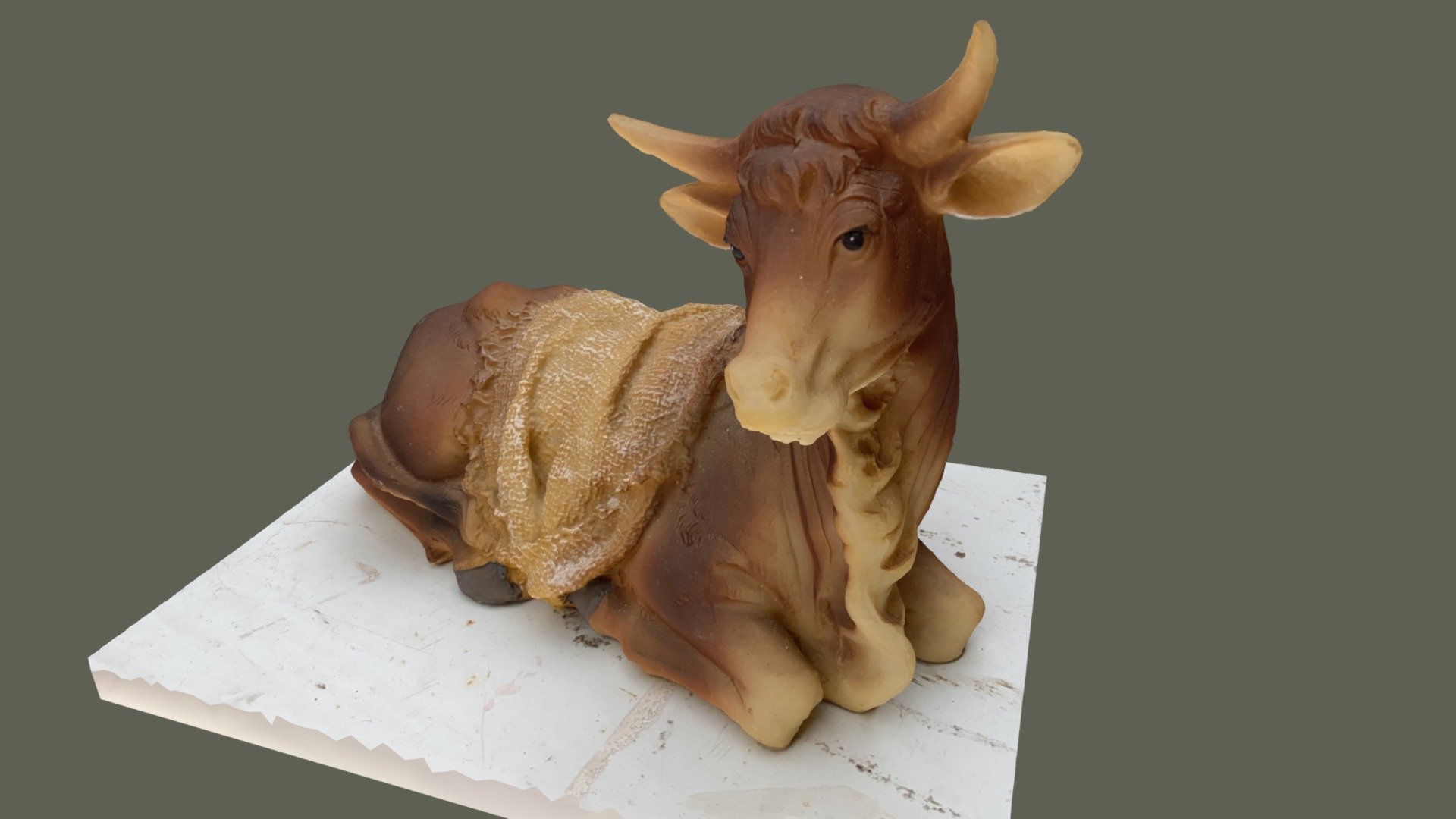 A cow statue for use in a Christmas nativity scene, captured with RealityScan photogrammetry software 3d model