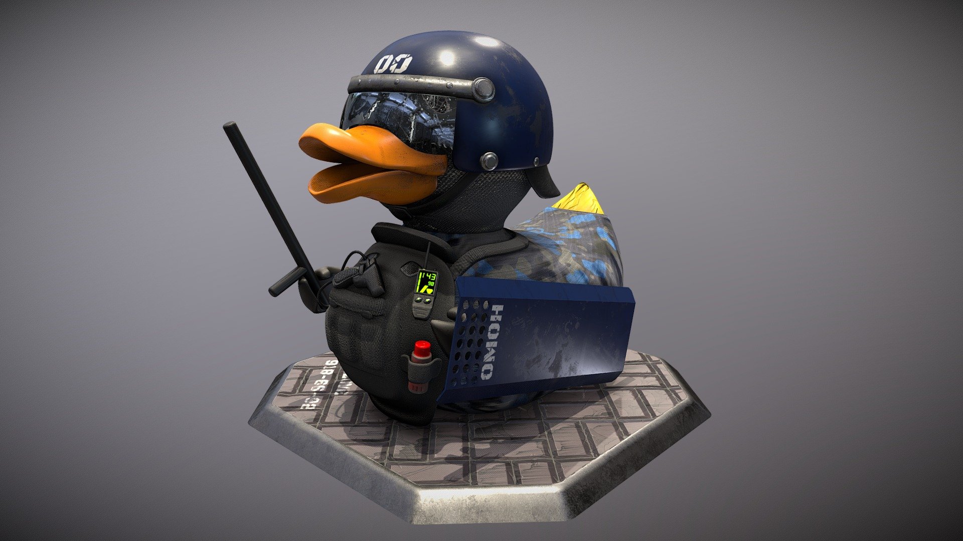 Duck on guard - Special Duck - 3D model by Gradus_minus (@egradin91) 3d model