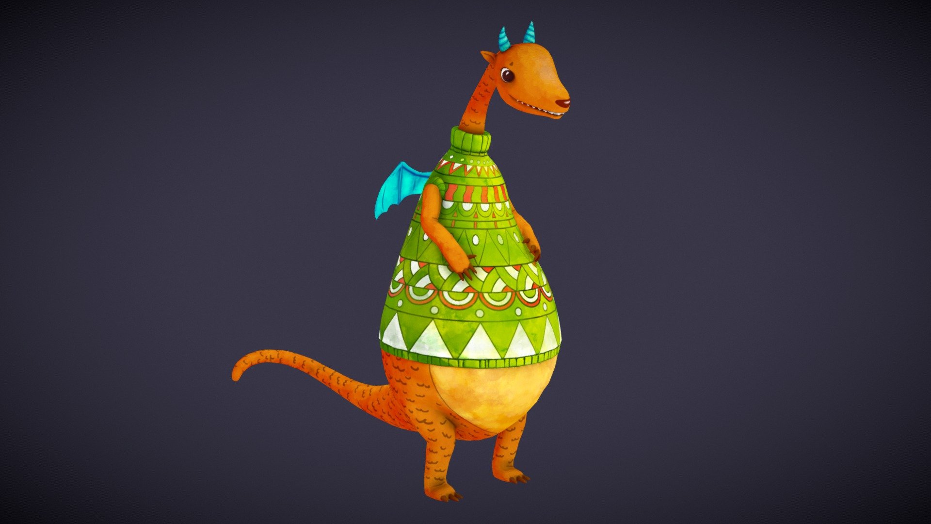 This is probably the kindest dragon in the world. Unlike its relatives, it does not breathe fire. He also likes to knit sweaters 3d model