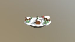 Low Poly Winter Scene low-poly-model, low-poly-game-assets, winter-environment, blender, low, poly, black