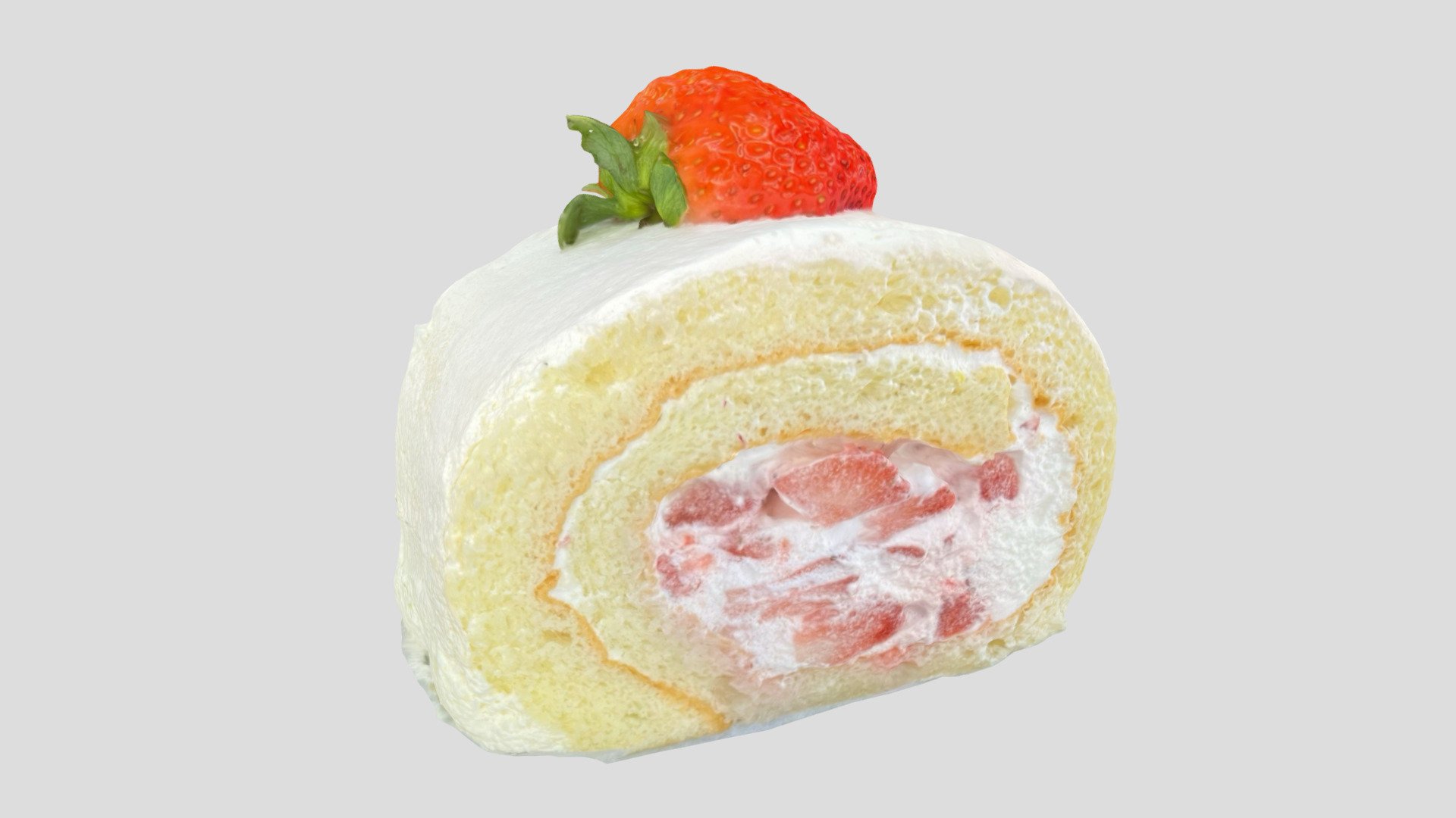 Strawberry shortcake roll 3D model scanned using photogrammetry on an iphone. This goes great with coffee, tea and dinner or dessert scenes. Suitable for environments, props, etc. Created with Polycam - Strawberry Shortcake Roll 🍰 - 3D model by Cam Cottrill (@camcottrill) 3d model