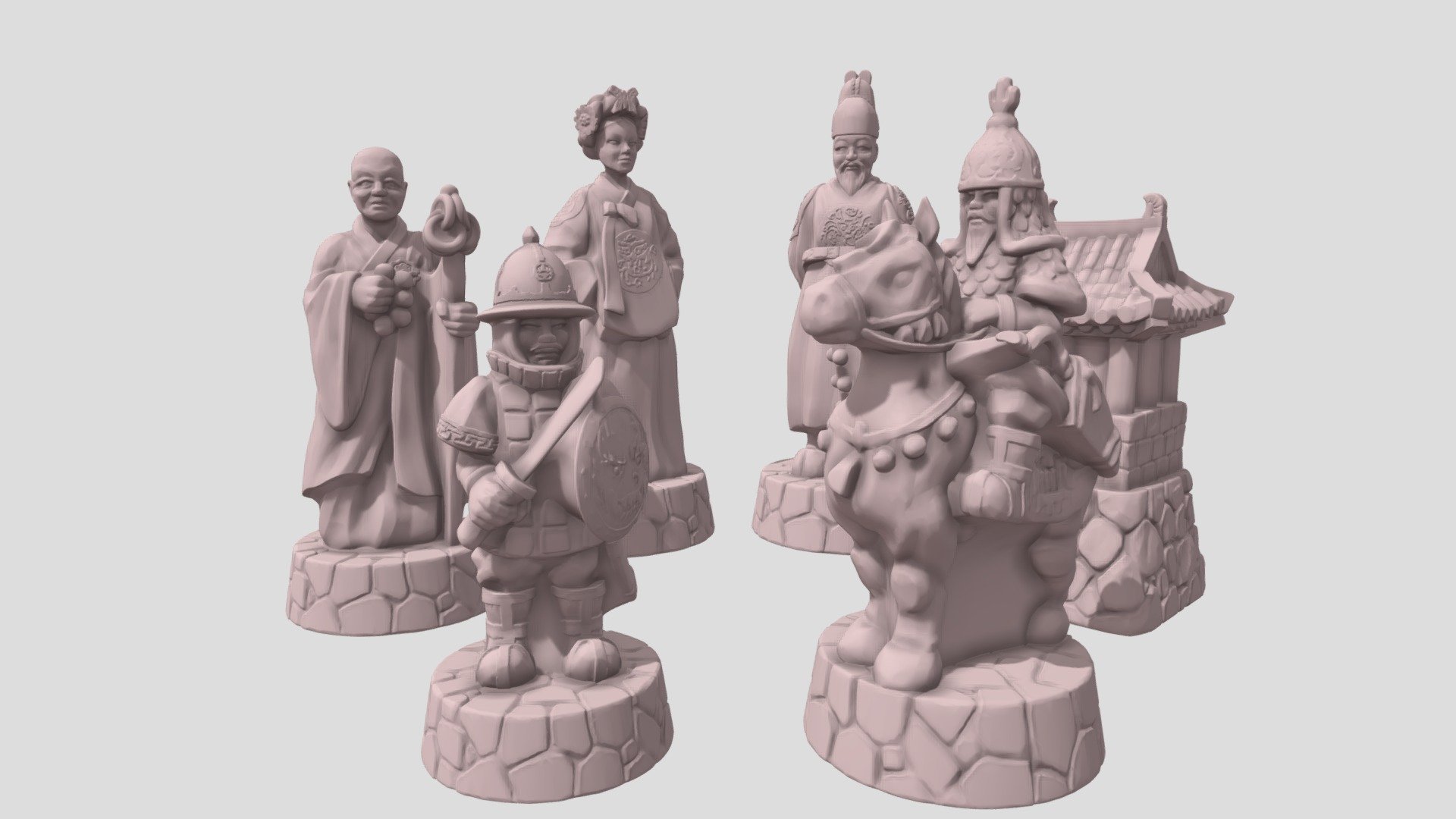 3D printable ;P - Chess set Joseon dynasty army - 3D model by Nemo-MK2 3d model