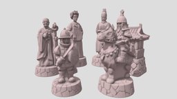 Chess set Joseon dynasty army historic, army, boardgame, historical, culture, queen, king, joseon, game, chess, knight, history