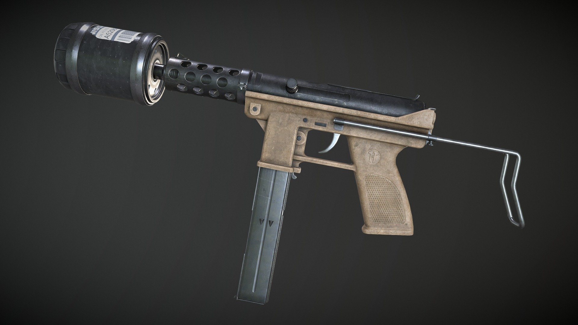 A game ready postapocalyptic Tec-9 with an Oil-Filter as a silencer substitute.

If other file formats are needed, send me a message 3d model