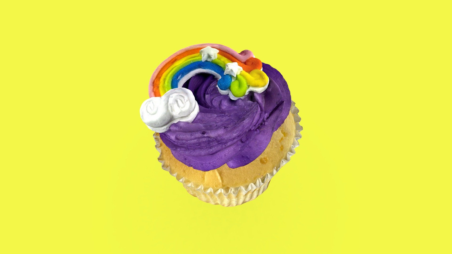 A delicious cupcake from a unicorn themed birthday party - Rainbow Cupcake - Download Free 3D model by aaa888 3d model