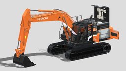 Hitachi ZX300-7 Medium Excavator track, excavator, work, digger, heavy, transport, road, build, x, mod, loader, mounted, vr, ar, crawler, tractor, machine, tracked, asset, game, 3d, vehicle, low, poly, engineering, industrial