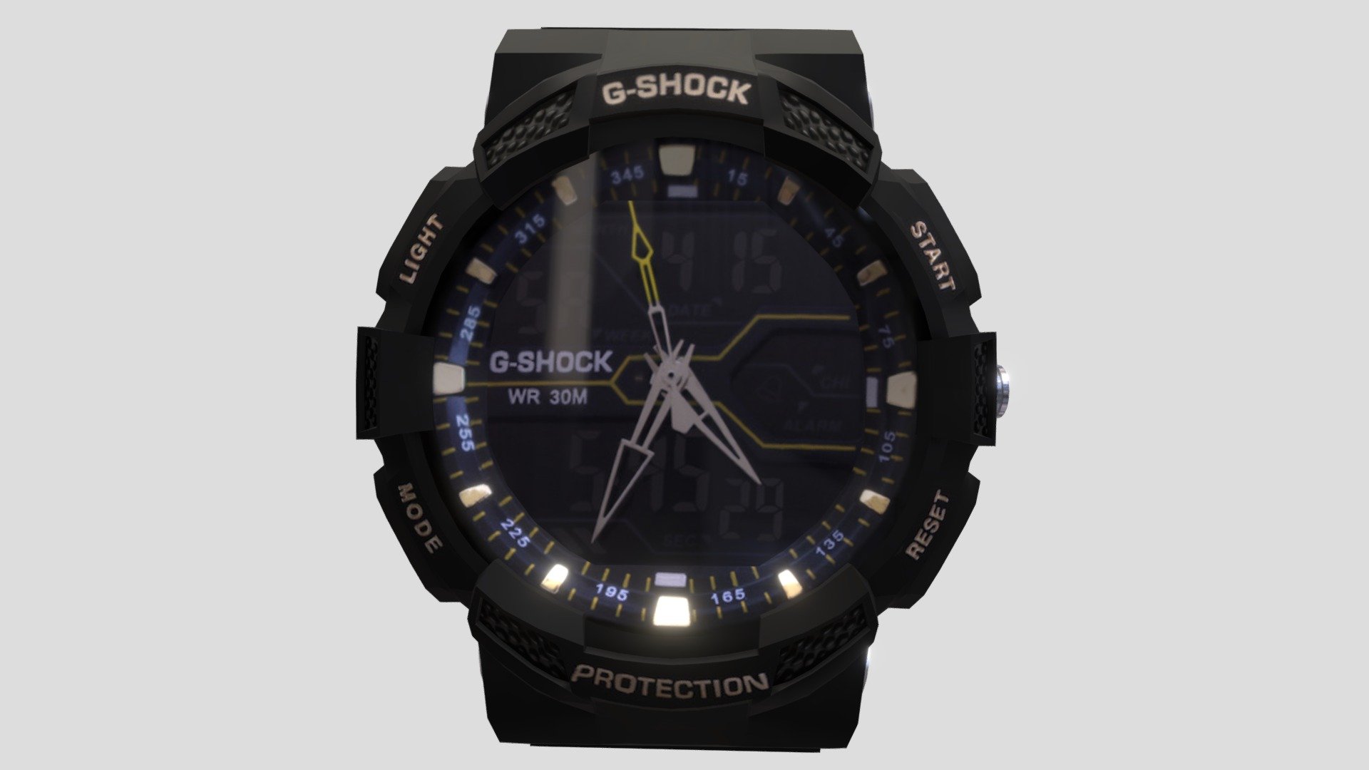 The model of the Casio G-Shock watch.
Format FBX file size : 247KB

Click on the link to see more models : https://sketchfab.com/GbehnamG/store

If you need personalized 3d models , feel free to contact at: mr.gbehnamg@yahoo.com - Watch Casio G-Shock Black Lowpoly - Buy Royalty Free 3D model by BehNaM (@GbehnamG) 3d model