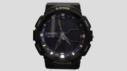 Watch Casio G-Shock Black Lowpoly time, gaming, clock, good, accessories, shock, ready, g, casino, wrist, rolex, wristwatch, use, bond, casio, gshock, lowpoly, model, watch, black