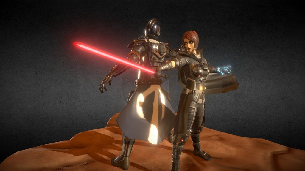 Two of my models back to back
Planet - Korriban 

PS. Thank you so much for the Staff Pick! Wasn't expecting it, very happy!!
PPS. Bart you da man - The Old Republic - Team up - 3D model by Mufasa (@rayquazn) 3d model