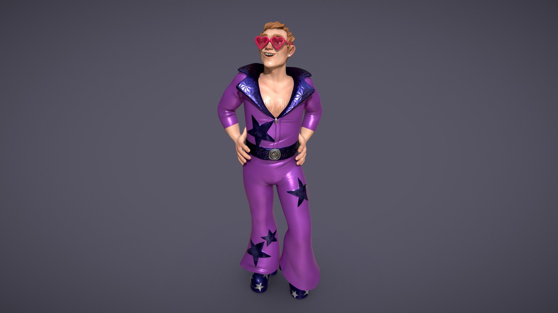 Taron Egerton as Elton John, inspired by Rocketman film - Elton John - 3D model by azularanga 3d model