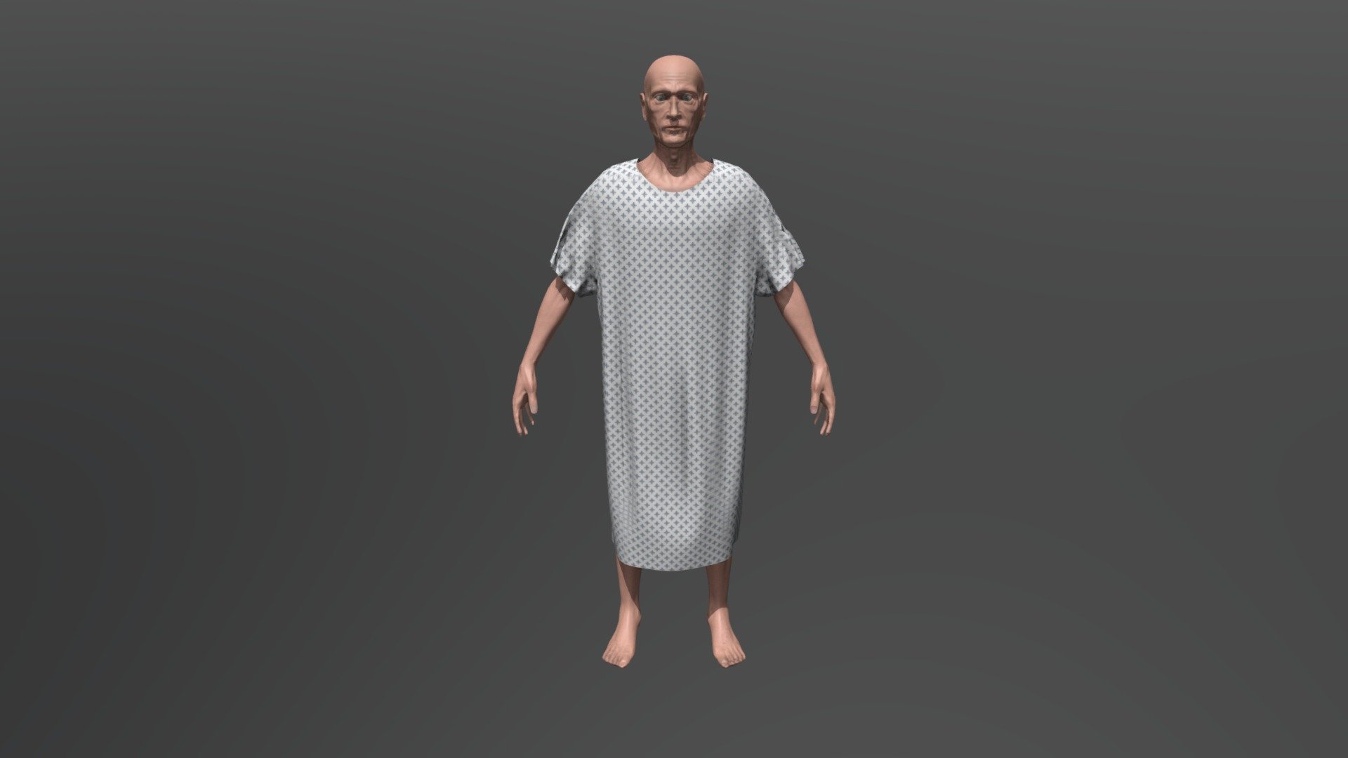 Underwear and patient gown, working with seamless textures and cloth physics 3d model