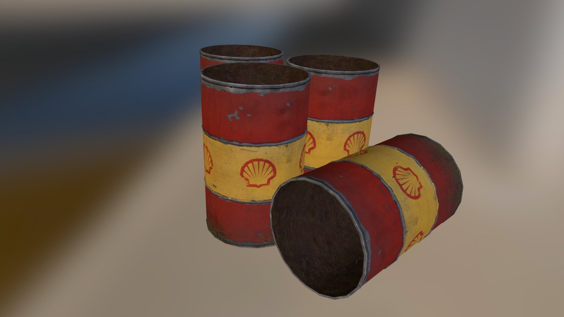 oil drum prop practice - oil drum prop - 3D model by BeyondTheMurk 3d model