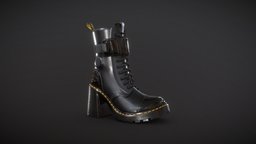 Dr. Martens Gaya 10i style, leather, high, textures, fashion, production, obj, shoes, boots, 4k, fbx, heels, womens, ue4, character, game, pbr, lowpoly, clothing