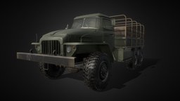 Soviet truck truck, soviet, russian, offroad, ural, soviet-union, sixwheeled, truck-heavy-vehicle, offroad-vehicle, 375d