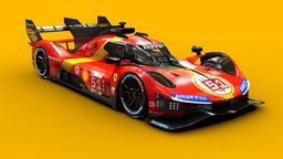 Ferrari 499P 24H Le Mans 2023 ferrari, cars, hypercar, lemans, 24h, endurance, 24h-du-mans, blender, 2023, 499p