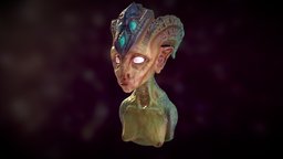 Alien Bust (WIP) face, sculpt, demon, extraterrestrial, head, alien, scifi, bust, creature, zbrush, monster