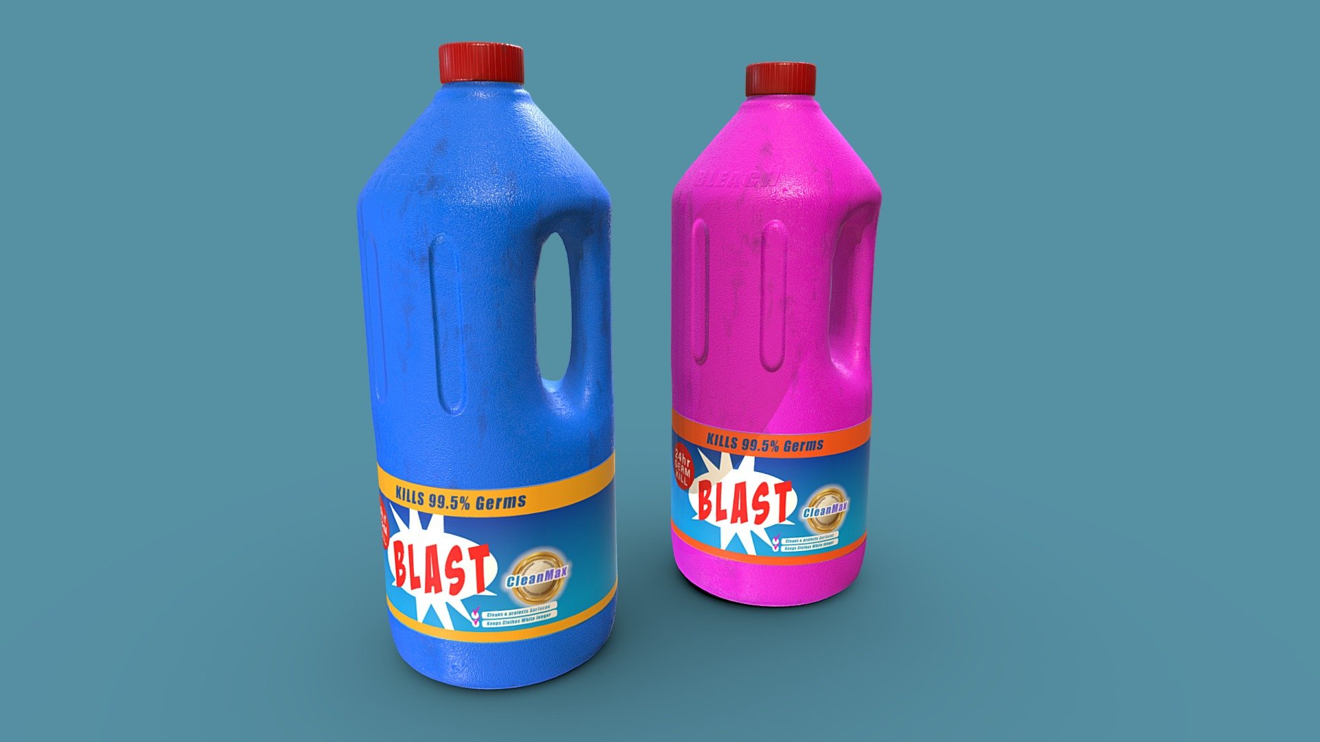 A pair of bleech bottles with custom labels, handy prop for sort of environment.

PBR textures @4k - Pair of custom bleach bottles - Buy Royalty Free 3D model by Sousinho 3d model