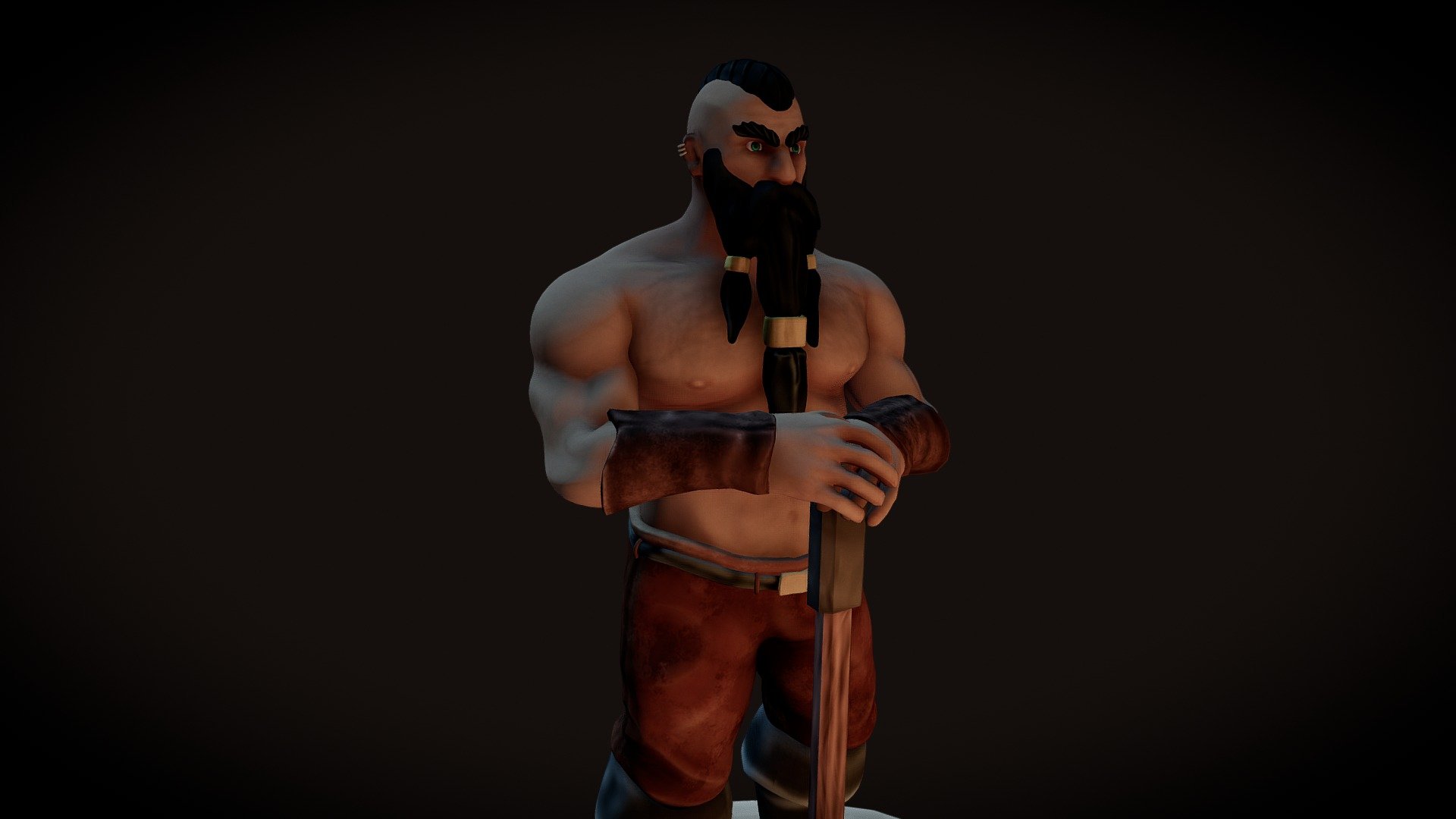 A nordic blacksmith character I designed for a school assessment 3d model