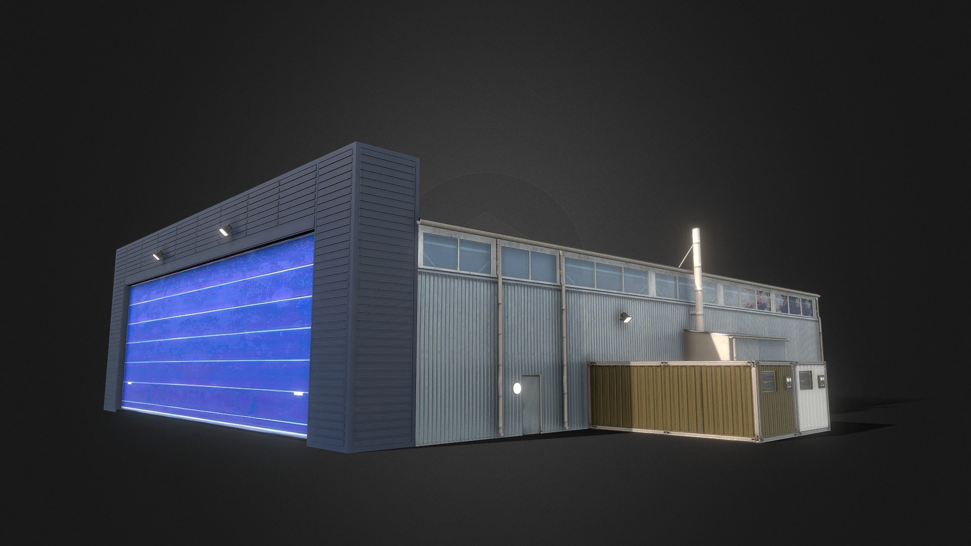 Big hangar - 3D model by Shoshin Mikhail (@AikaFion) 3d model