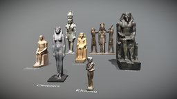 Ancient Egypt Pack ancient, egypt, lidar, photorealistic, statue, museum, khonsu, cleopatra, ramses, photoscan, photogrammetry, scan, sculpture, khafre