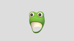 Prop064 Frog Hat face, eye, green, hat, cute, winter, kid, boy, prop, fashion, frog, party, vr, ar, fur, head, headdress, costume, plush, character, cartoon, helmet, anime, clothing, noai