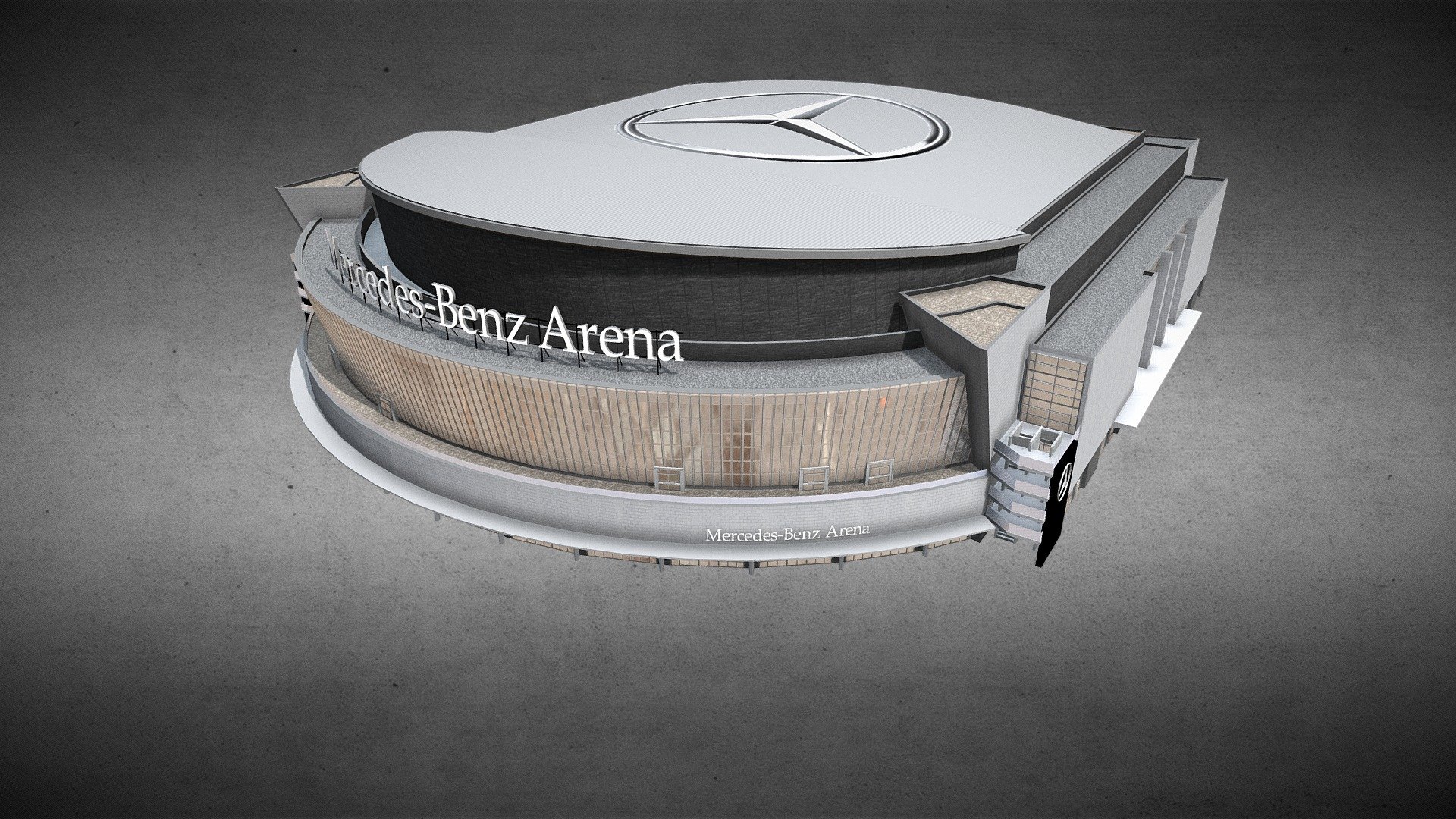 Mercedes-Benz Arena - Berlin

The Mercedes-Benz Arena (formerly O2 World) is an omni-sports venue located in the Berlin district of Friedrichshain (Bezirk de Friedrichshain-Kreuzberg).
It is mainly used for ice hockey, basketball, concerts and other events.

Created and adapted for the game &ldquo;Cities Skylines&ldquo; - Mercedes-Benz Arena - Berlin - Buy Royalty Free 3D model by luminou_CS (@luminou) 3d model