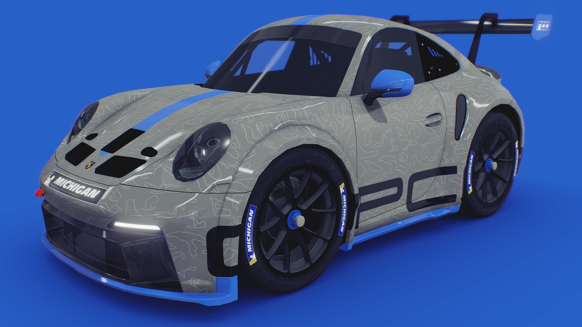 This is my second modern day cartoon car, without interior. It’s intended for mostly mobile users who don’t need detailed interior and want to have more performance, at the same time having good looking exterior.

Car is based on Porsche 911 (992) GT3 Cup Car - track ready beast with 6 cylinder boxer engine.

Car has several materials and 3 textures - for paint, details and wheels, 4096x4096px each. Car comes with 10 skins, which you can request after buying the model. Please send me an email to retrovalorem@gmail.com to get in touch 3d model