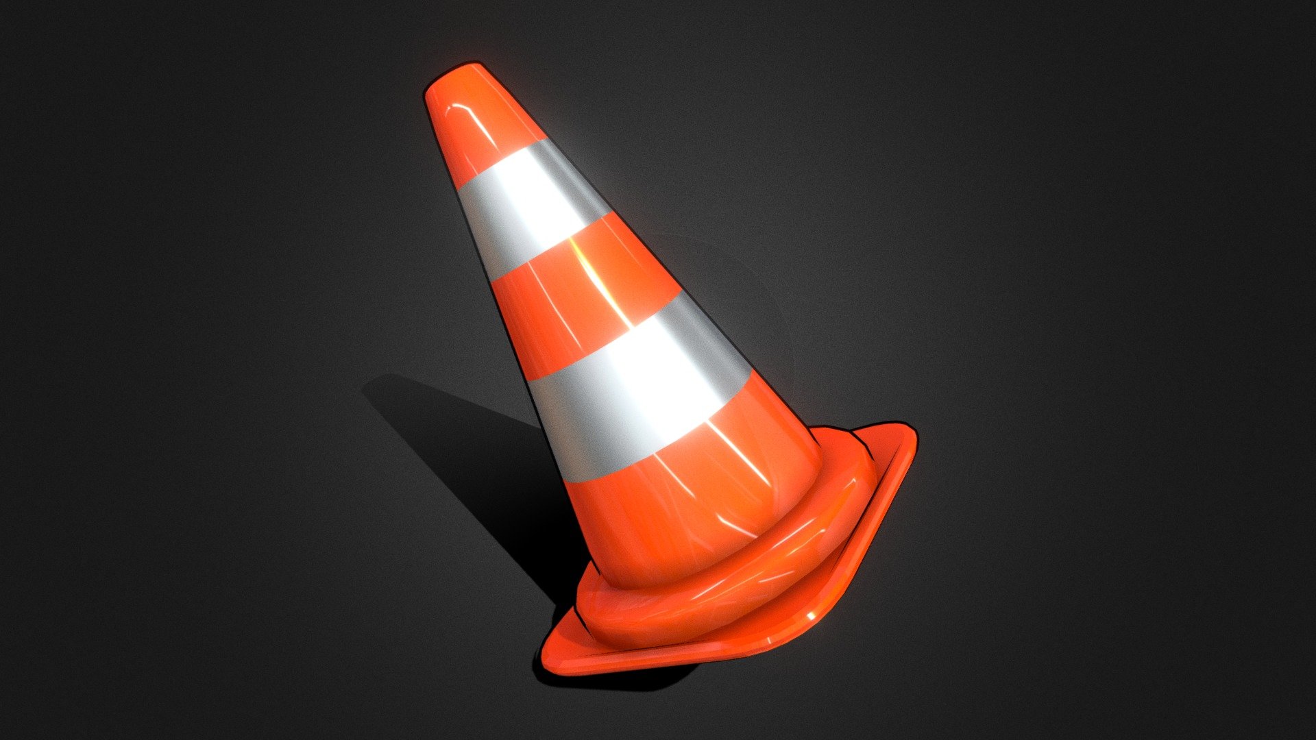 Traffic Cone Pylon / Verkehrshütchen - 3D model by Kafu Design (@kafudesign) 3d model