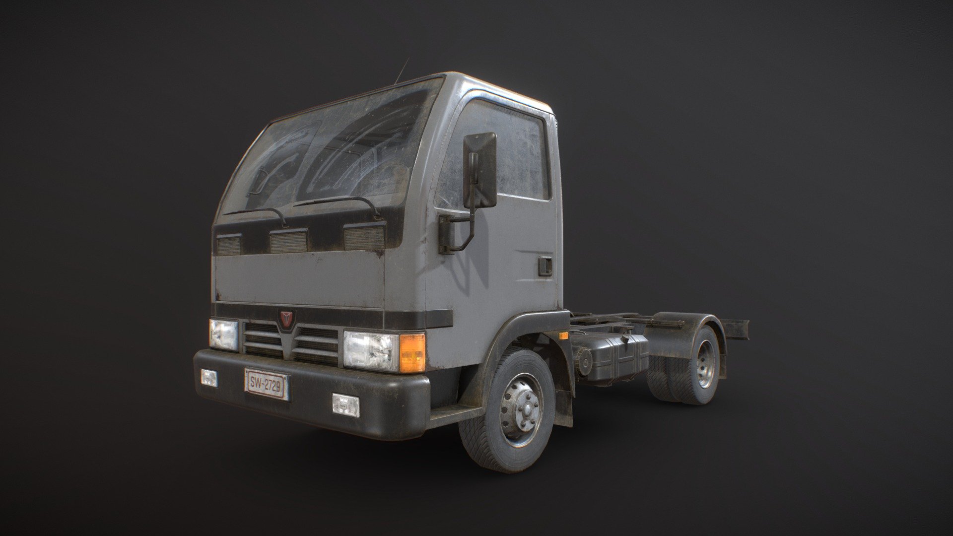 3D model of a generic Light Truck Chassis with PBR textures (2 sets included: clean and weathered).

The model is low poly (22.419 Tris), game-ready and has doors and wheels as separated objects ready to animate (not animated):




Real-world scale and centered

UnwrapUVW included

The unit of measurement used for the model is centimeters

Polys: 11.551 (Converted to triangles: 22.419)

Interior fully modeled and textured.

Doors, wheels, steering wheel can be easily rigged/animated.

Textured in Substance Painter

All branding and labels are custom made.

Maps sizes: 




Chassis: 4096x4096

Interior: 2048x2048

Windows: 1024x1024

Provided Maps (cleand and weathered):




Albedo

Normal

Roughness

Metalness

AO

Opacity included in Albedo (windows)

Emissive (Chassis)

Formats Incuded - MAX / BLEND / OBJ / FBX / 3DS

Other formats available upon request.

This model can be used for any game, film, personal project, etc. You may not resell or redistribute any content - Light Truck Chassis - Low Poly - Buy Royalty Free 3D model by MSWoodvine 3d model