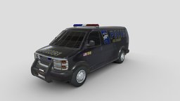 97 GMC Savana Armored Van police, american, emergency, police-car, vehicles-cars, emergency-services, substancepainter, substance, vehicle, blender3d