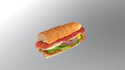 Sub Mid Poly sandwich, photos, 3dc, foodscan, agisoft, photogrammetry, 3d, 3dscan