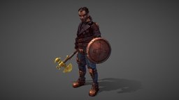 Outlander diffuse-only, handpainted, low-poly, lowpoly