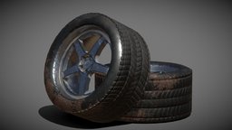 Trashed Tyres wheel, rim, tire, tyre, dirty, chrome, rims, tread, muddy, car