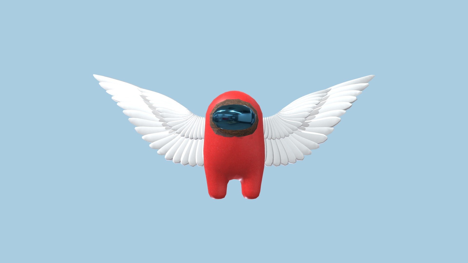 This is a 3d model Amongus I did for a university task. The aim was to create a 3d model Amongus. I thought it would be cool to create wings for the character and also give the visor a wooden texture, the point of making a wooden visor is that it’s not a common material for an angel, and that’s why I thought it would be interesting 3d model