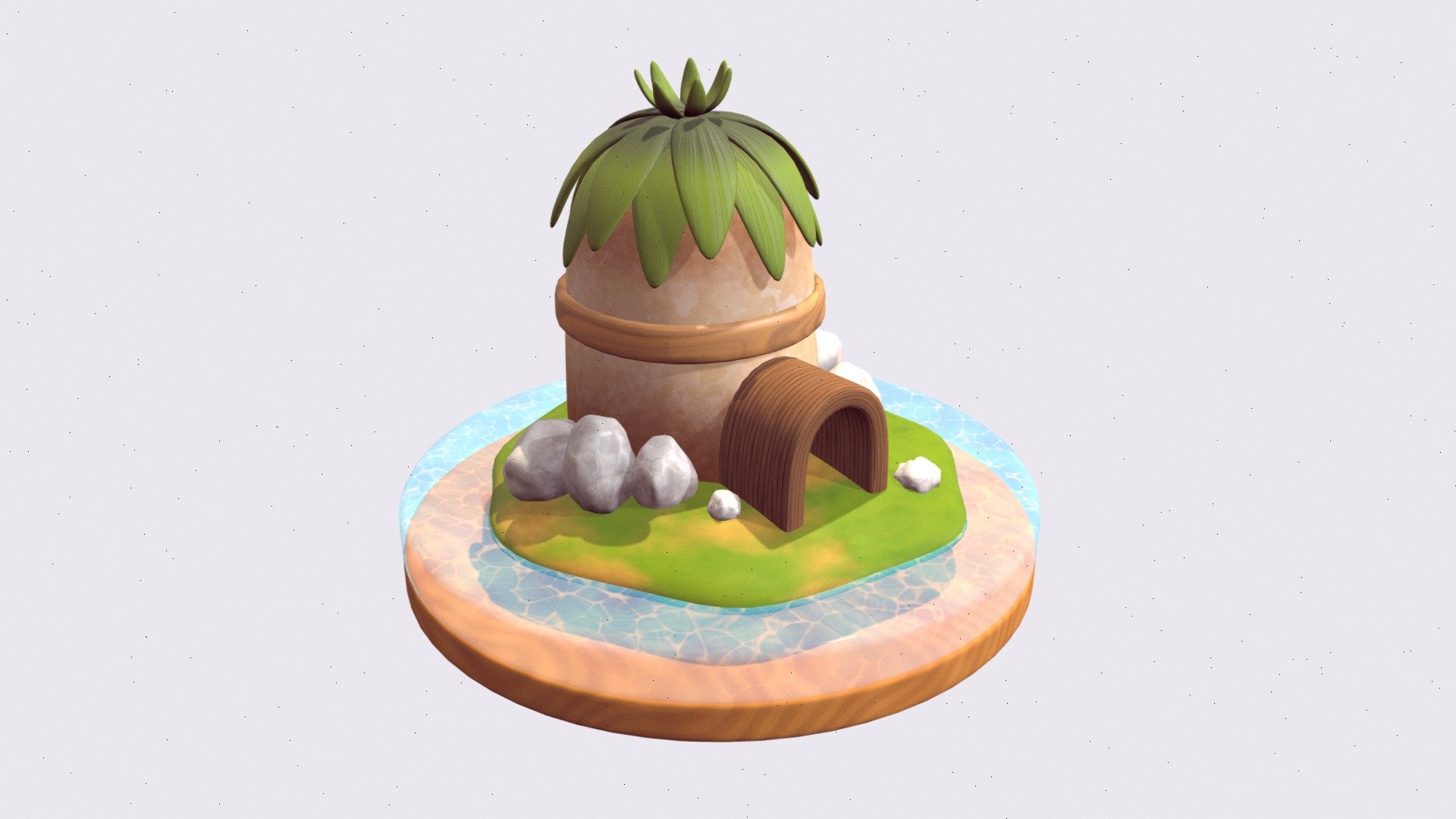 You can find a Blender tutorial of this island on my YouTube channel at the following link: https://youtu.be/zoG45pkMq2w - Cartoon Island - Buy Royalty Free 3D model by Starkosha 3d model