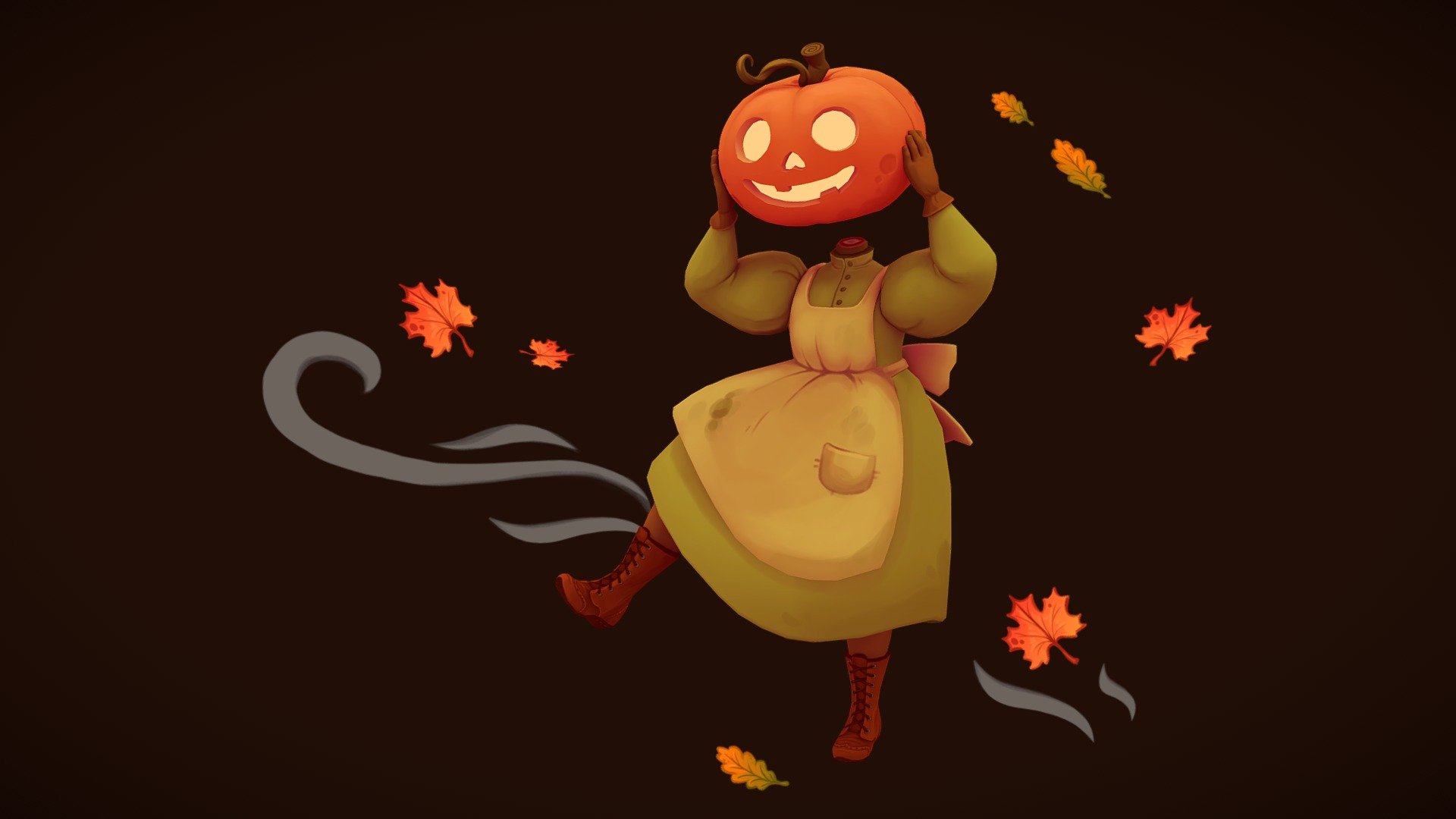 Pumpkin smile and black cat grin;
Time to let the spooky in !

Based on a drawing by Bree Paulsen.
https://twitter.com/breebird33/status/1552668195353346048 - happy pumpkin head - 3D model by alisapozzz 3d model