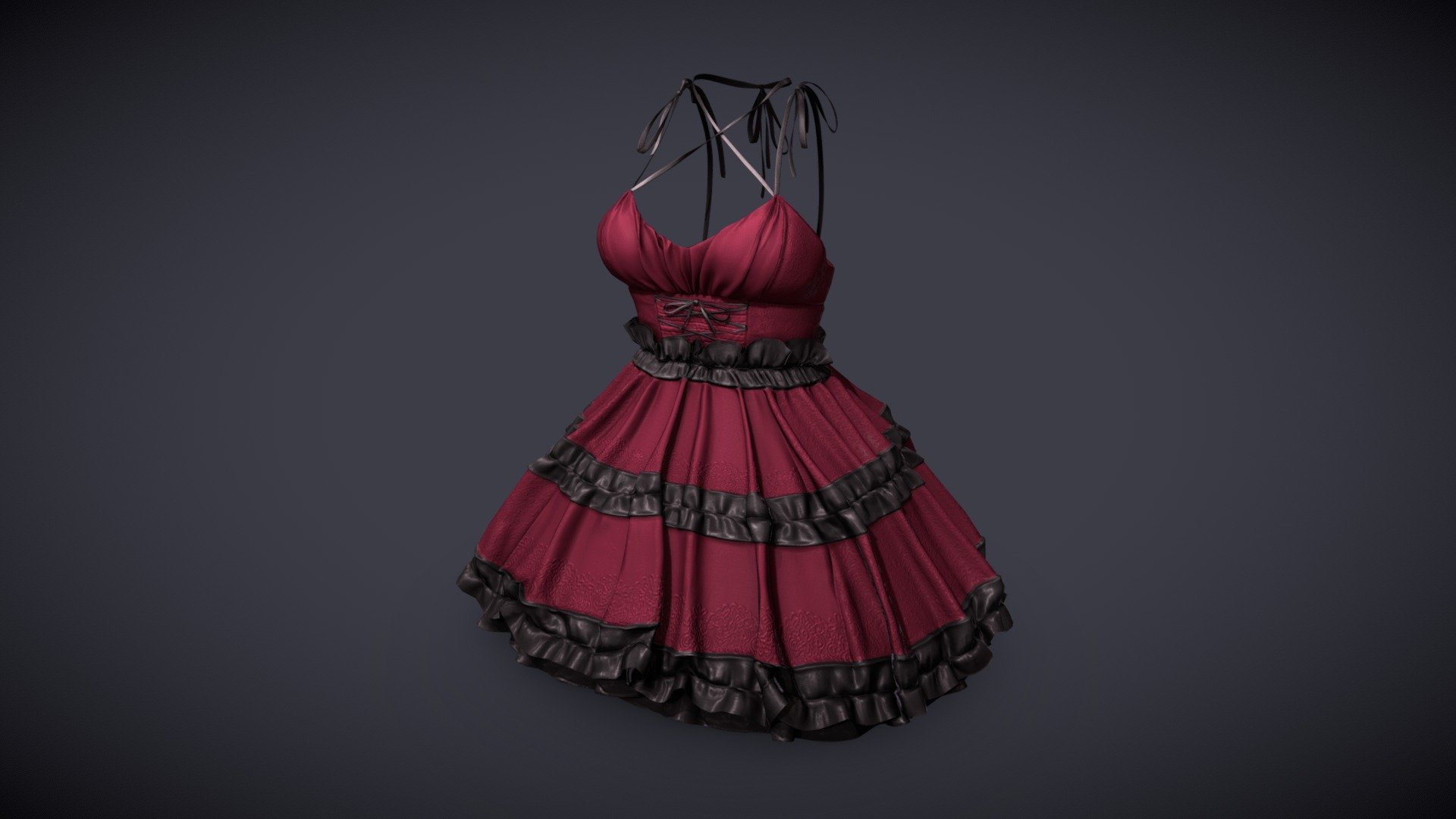 Created with Marvelous Designer, Zbrush, and Maya for the virtual world fashion brand Sweet Thing. on the metaverse platform Second Life. I designed the original concept, 3D model, textures, and skinned this garment to fit the most popular avatar bodies on the platform.

Baked lighting and 1024 px textures for performance 3d model
