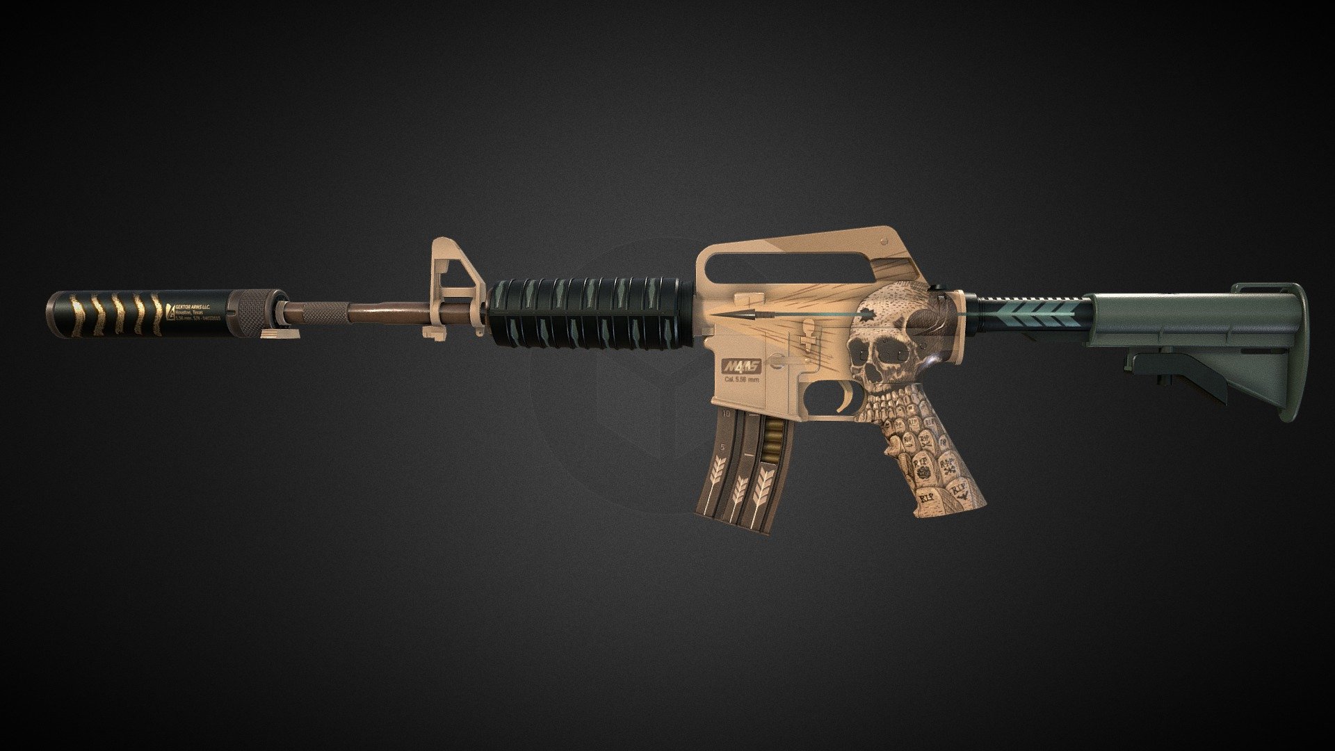 M4A1-S CRUSH (Remastered) - M4A1-S CRUSH (Remastered) - 3D model by Government (@humbum) 3d model