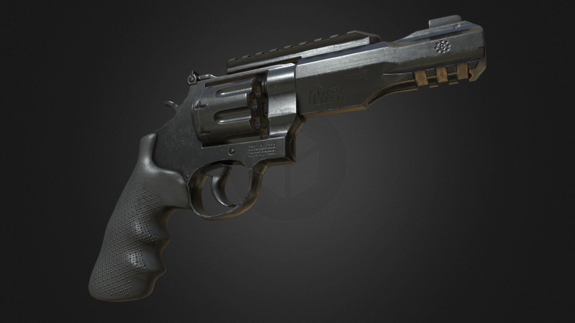 Smith-Wesson M&amp;P R8 Revolver PBR N-FRAME SERIES is an optimized model with excellent texturing for best outcome.

The model has an optimized low poly mesh with the greatest possible number of simplifications that do not affect photo-realism but can help to simplify it, thus lightening your scene and allowing for using this model in real-time 3d applications.

In this product, all objects are ERROR-FREE. All LEGAL Geometry. Subdivisions are not required for this product. Real-world accurate model.


Format Type



3ds Max 2017 (Default Physical PBR Shader)

FBX

OBJ

3DS


Texture Type
1 material used. 1 set of:




Albedo

Metalness

Roughness

Normal

You might need to re-assign textures map to model in your relevant software

You might need to flip green channel of Normal map according to your relevant softwar - Smith-Wesson M&P R8 Revolver PBR - Buy Royalty Free 3D model by 3d Assets Gun (@3dassetsgun) 3d model