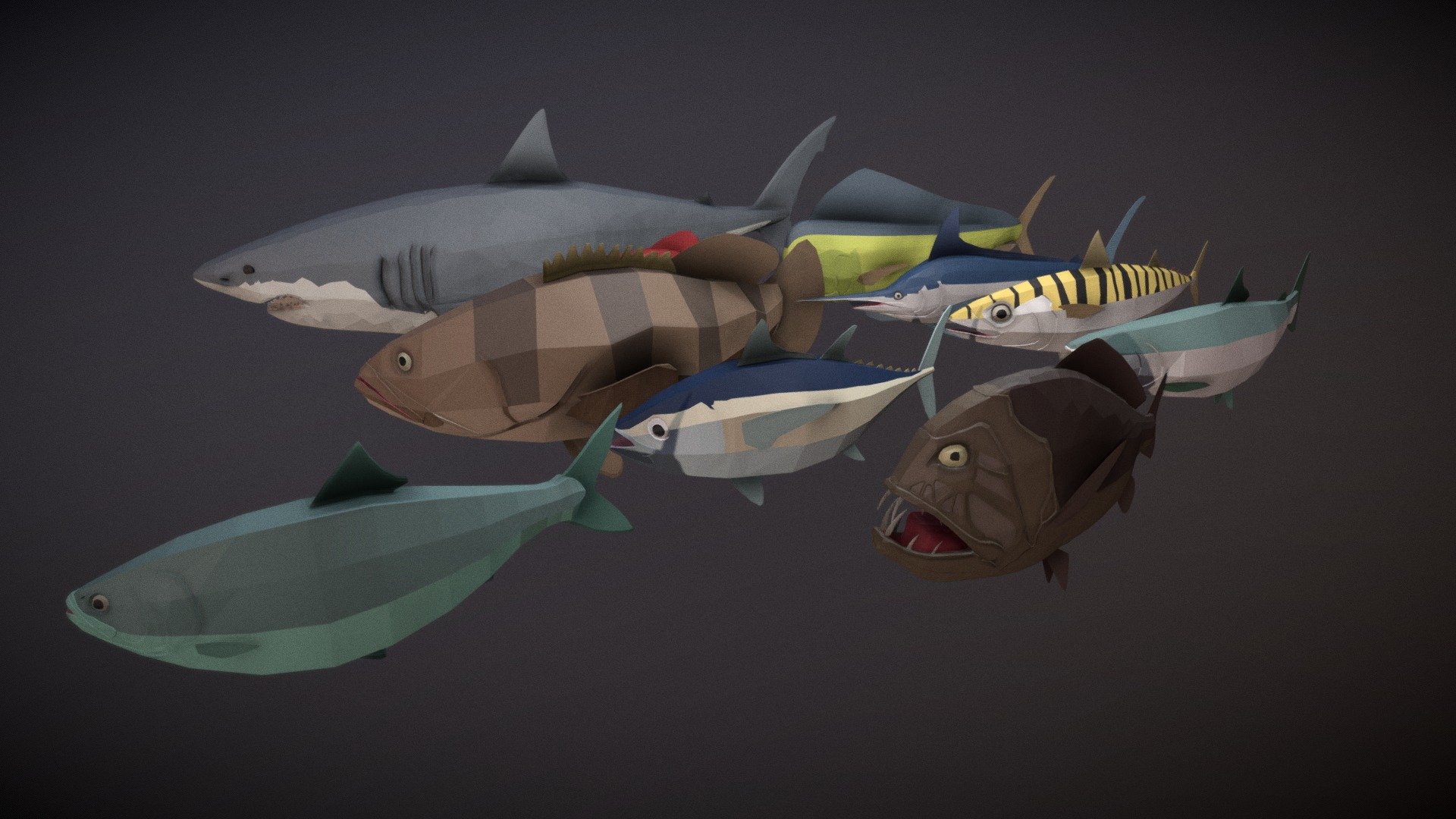 my youtube channel
https://www.youtube.com/channel/UCB3v3fhCQr6pLG8WbR0CFqA?view_as=subscriber - low poly animation fish pack - 3D model by poombanana25 3d model