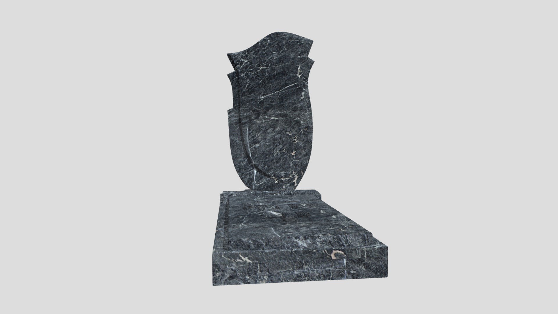 Gray marble funeral memorial. Hi-poly model 3d model