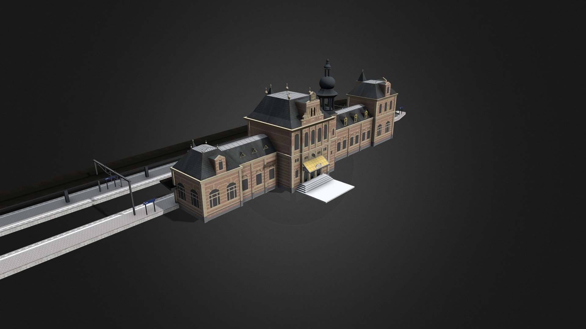 Delft Station (Work in Progress) - 3D model by Tim The Terrible (@timtheterrible) 3d model