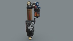 Fox Shock Float X2 Realistic PBR bike, bicycle, frame, element, float, parts, mountain, fox, spring, shock, suspension, motorcycle, outdoor, part, activity, rear, rockshox, 3d, low, poly, air, sport