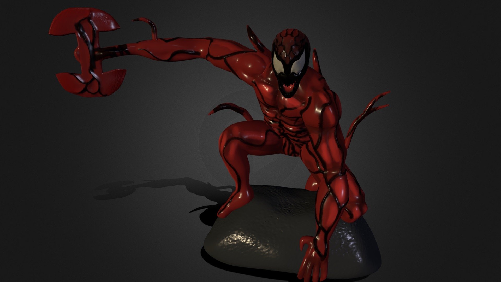 Carnage symbiote from Marvel.

Sculpted on the IPad using Nomad Sculpt 3d model